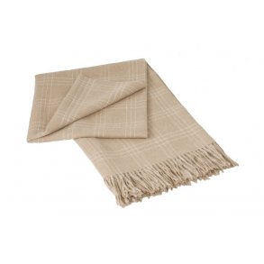 Plaid i Beige og Hvid - Fair Trade produceret
