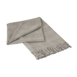 Plaid i Lys Gr&aring; og Hvid - Fair Trade produceret