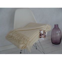 L�kker uld plaid, ren ny uld