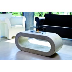 Livorno beton-look bord med indbygget biopejs