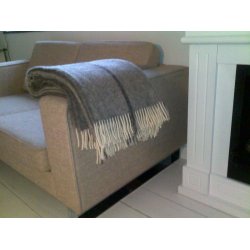 L�kker uld plaid, ren ny uld